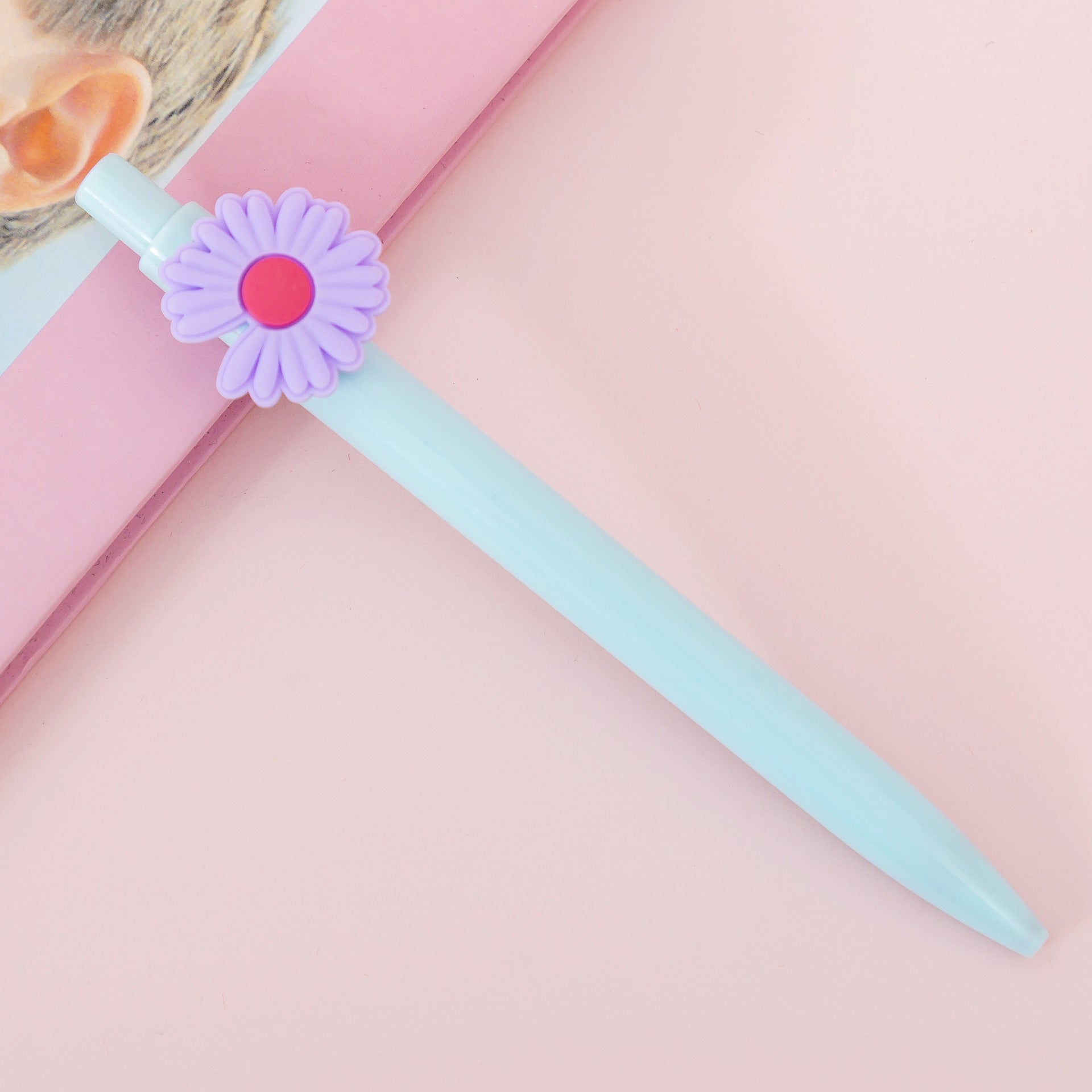 Wholesale Plastic Daisy Patch Candy Color Ballpoint Pen